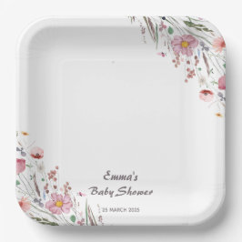 ベビーの開花ワイルドフラワーベビーシャワー ペーパープレート