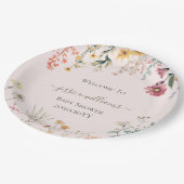 ベビーの開花ワイルドフラワーベビーシャワー ペーパープレート (アングル)