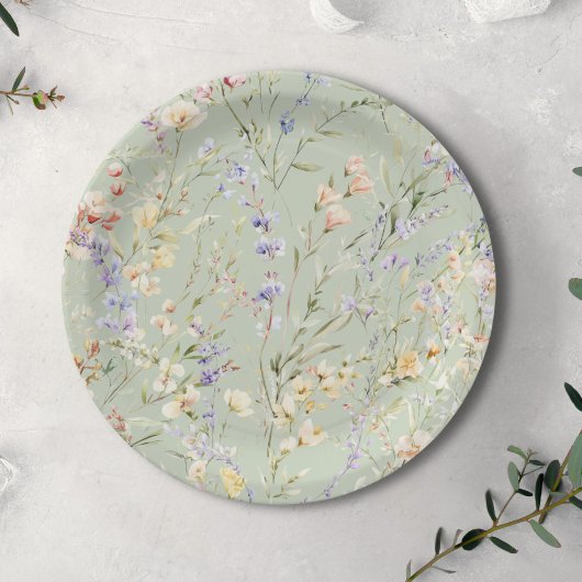 ベビーの開花ワイルドフラワーベビーシャワー ペーパープレート