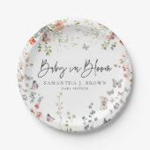 ベビーの開花ワイルドフラワーベビーシャワー ペーパープレート (正面)