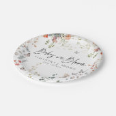 ベビーの開花ワイルドフラワーベビーシャワー ペーパープレート (アングル)