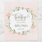 ベビーの開花ワイルドフラワーベビーシャワー ワインラベル (シングルラベル)