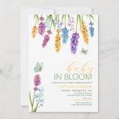 ベビーの開花ワイルドフラワーベビーシャワー 招待状 (正面)