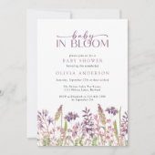 ベビーの開花ワイルドフラワーベビーシャワー 招待状 (正面)