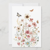 ベビーの開花ワイルドフラワーベビーシャワー 招待状 (裏面)