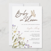ベビーの開花ワイルドフラワーベビーシャワー 招待状 (正面)