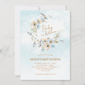 ベビーの開花ワイルドフラワーベビーシャワー 招待状 (正面)