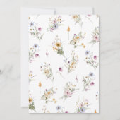 ベビーの開花ワイルドフラワーベビーシャワー 招待状 (裏面)