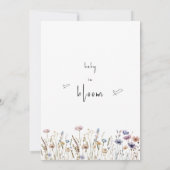 ベビーの開花ワイルドフラワーベビーシャワー 招待状 (裏面)