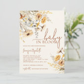 ベビーの開花ワイルドフラワーベビーシャワー 招待状 (スタンド正面)