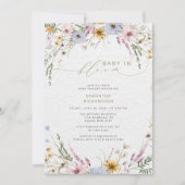 ベビーの開花ワイルドフラワーベビーシャワー 招待状 (正面)