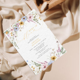 ベビーの開花ワイルドフラワーベビーシャワー 招待状