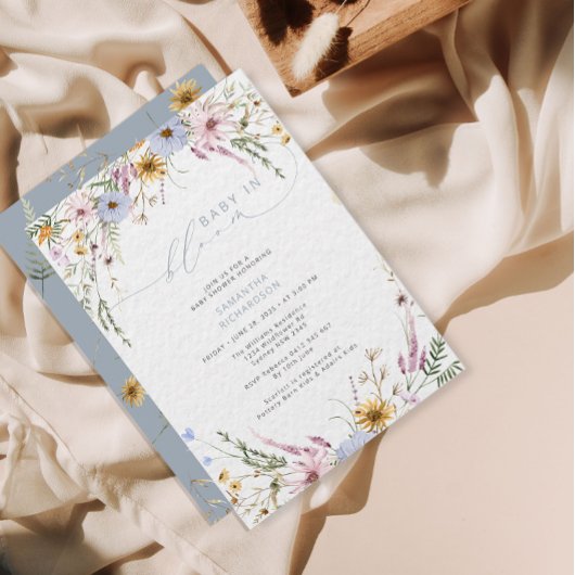 ベビーの開花ワイルドフラワーベビーシャワー 招待状