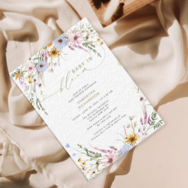 ベビーの開花ワイルドフラワーベビーシャワー 招待状