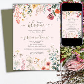 ベビーの開花ワイルドフラワーベビーシャワー 招待状