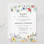ベビーの開花ワイルドフラワーベビーシャワー 招待状 (正面)