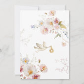 ベビーの開花ワイルドフラワーベビーシャワー 招待状 (裏面)