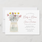 ベビーの開花ワイルドフラワーベビーシャワー 招待状 (正面)