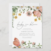 ベビーの開花ワイルドフラワーベビーシャワー 招待状 (正面)