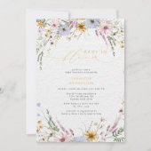 ベビーの開花ワイルドフラワーベビーシャワー 招待状 (正面)