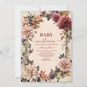 ベビーの開花ワイルドフラワーベビーシャワー 招待状 (正面)