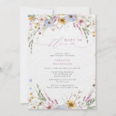 ベビーの開花ワイルドフラワーベビーシャワー 招待状 (正面)