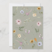 ベビーの開花ワイルドフラワーベビーシャワー 招待状 (裏面)