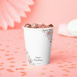 ベビーの開花ワイルドフラワーベビーシャワー 紙コップ