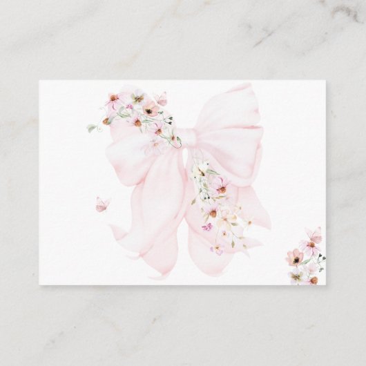 ベビーの開花ワイルドフラワーボウ春ベビーシャワー エンクロージャーカード (裏面)