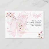 ベビーの開花ワイルドフラワーボウ春ベビーシャワー エンクロージャーカード (正面)