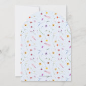 ベビーの開花ワイルドフラワーボーイベビーシャワーアーチトップ 招待状 (裏面)