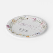 ベビーの開花ワイルドフラワーモダン赤ちゃんシャワー ペーパープレート (アングル)