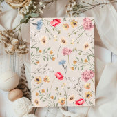 ベビーの開花ワイルドフラワーヴィンテージ男の子ベイビーシャワー 招待状