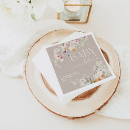 ベビーの開花ワイルドフラワー春ベビーシャワー スタンダードカクテルナプキン