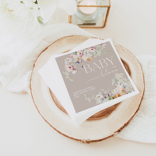 ベビーの開花ワイルドフラワー春ベビーシャワー スタンダードカクテルナプキン