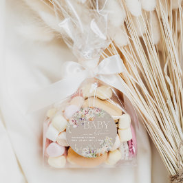 ベビーの開花ワイルドフラワー春ベビーシャワー ラウンドシール