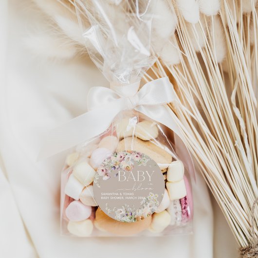 ベビーの開花ワイルドフラワー春ベビーシャワー ラウンドシール