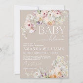 ベビーの開花ワイルドフラワー春ベビーシャワー 招待状 (正面)