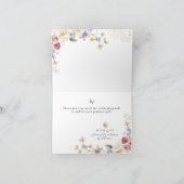 ベビーの開花ワイルドフラワー素朴赤ちゃんシャワー サンキューカード (内部)