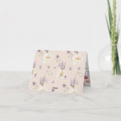 ベビーの開花ワイルドフラワー素朴赤ちゃんシャワー サンキューカード (裏面)