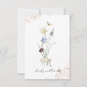 ベビーの開花ワイルドフラワー素朴赤ちゃんシャワー サンキューカード (裏面)