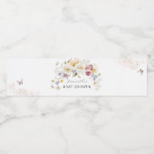 ベビーの開花ワイルドフラワー素朴赤ちゃんシャワー ペットボトルラベル (シングルラベル)