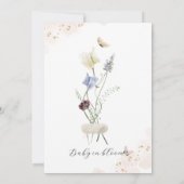 ベビーの開花ワイルドフラワー素朴赤ちゃんシャワー 招待状 (裏面)