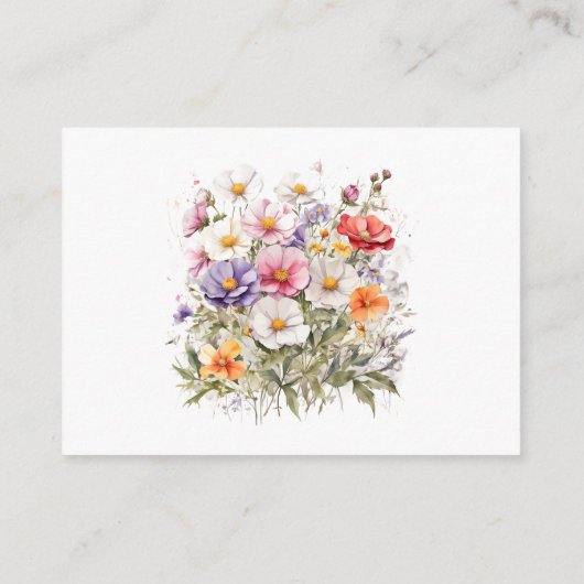 ベビーの開花ワイルドフラワー薄紫ベビーシャワー エンクロージャーカード (裏面)