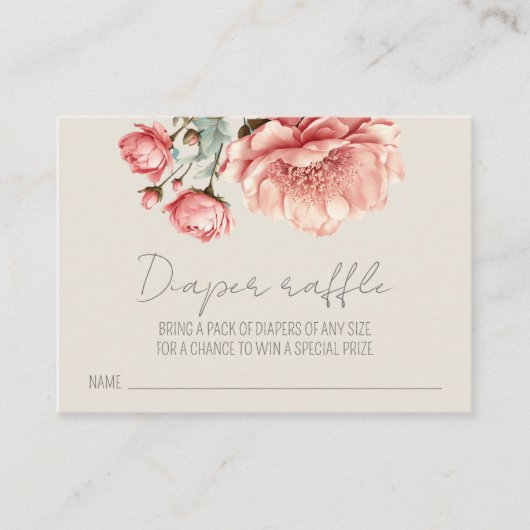 ベビーの開花ワイルドフラワー薄紫ベビーシャワー エンクロージャーカード (正面)