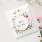 ベビーの開花ワイルドフラワー薄紫ベビーシャワー フェイバーバッグ (封をした状態)
