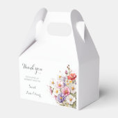 ベビーの開花ワイルドフラワー薄紫ベビーシャワー フェイバーボックス (裏面サイド)