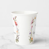 ベビーの開花ワイルドフラワー薄紫ベビーシャワー 紙コップ (左)