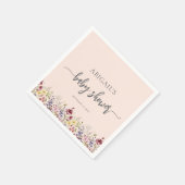 ベビーの開花ワイルドフラワー赤面ピンクベビーシャワー スタンダードカクテルナプキン (角)