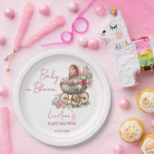ベビーの開花ヴィンテージキャリッジ花ベビーシャワー ペーパープレート (パーティー)